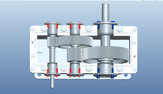 斜齿二级减速器三维建模缩略图